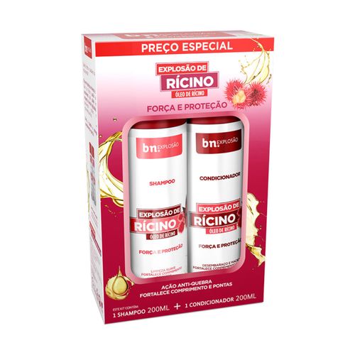 Kit Duo Shampoo 200ml + Condicionador 200ml Explosão de Rícino | bn.Cachos